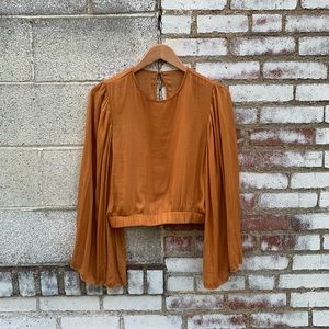 Flare Sleeved Crop NWOT- Golden Yellow